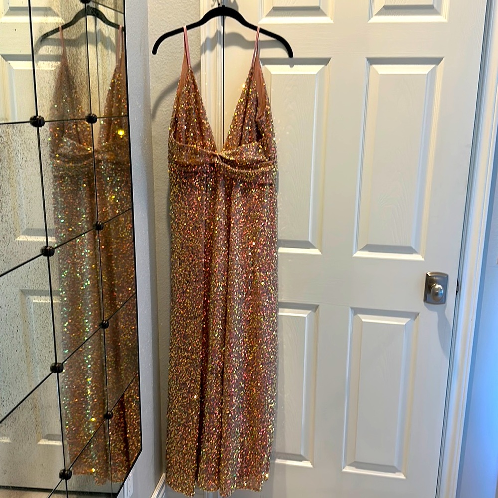 Fashion Nova new dress pink sequins size medium